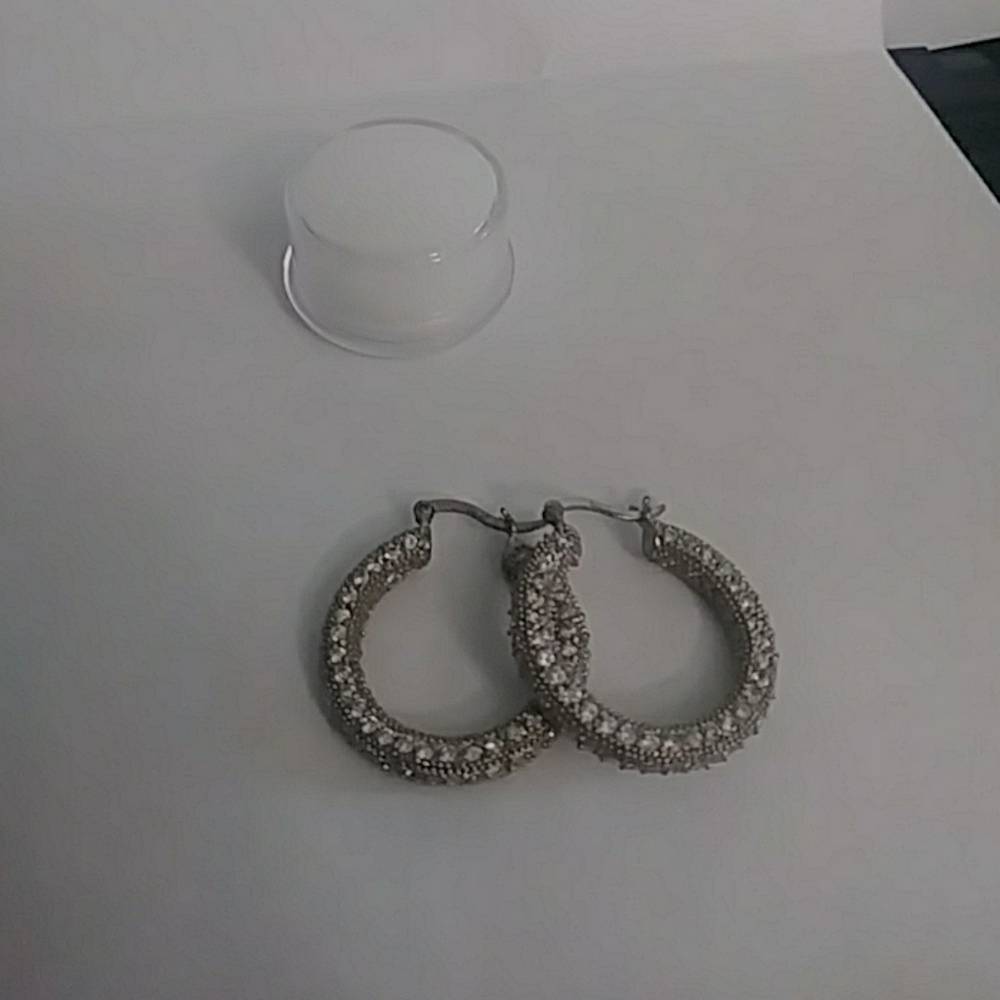 Pave hoop earrings